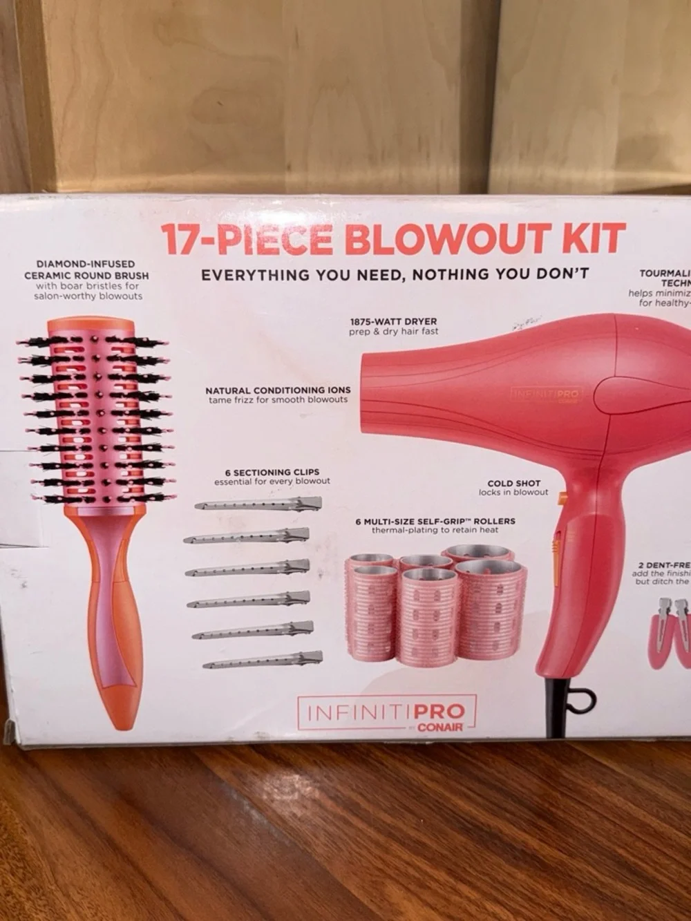 InfinitiPRO by Conair 17-Piece Blowout Kit — Coral Pink
